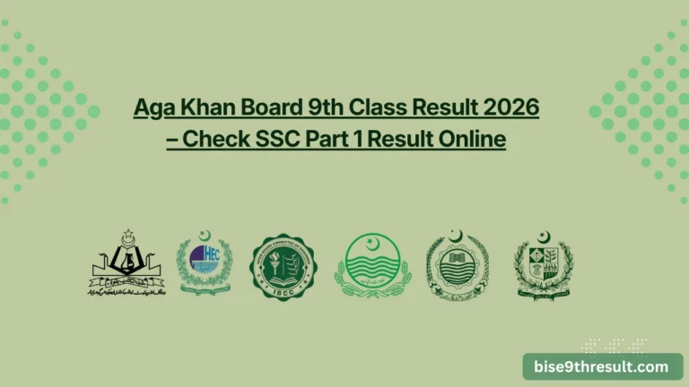 Aga Khan Board 9th Class Result 2026 – Check SSC Part 1 Result Online