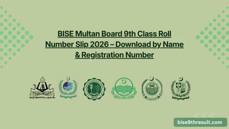 BISE Multan Board 9th Class Roll Number Slip 2026 – Download by Name & Registration Number