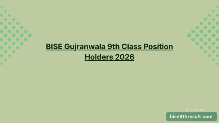 BISE Gujranwala 9th Class Position Holders 2026