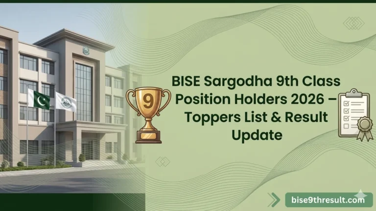 BISE Sargodha 9th Class Position Holders 2026