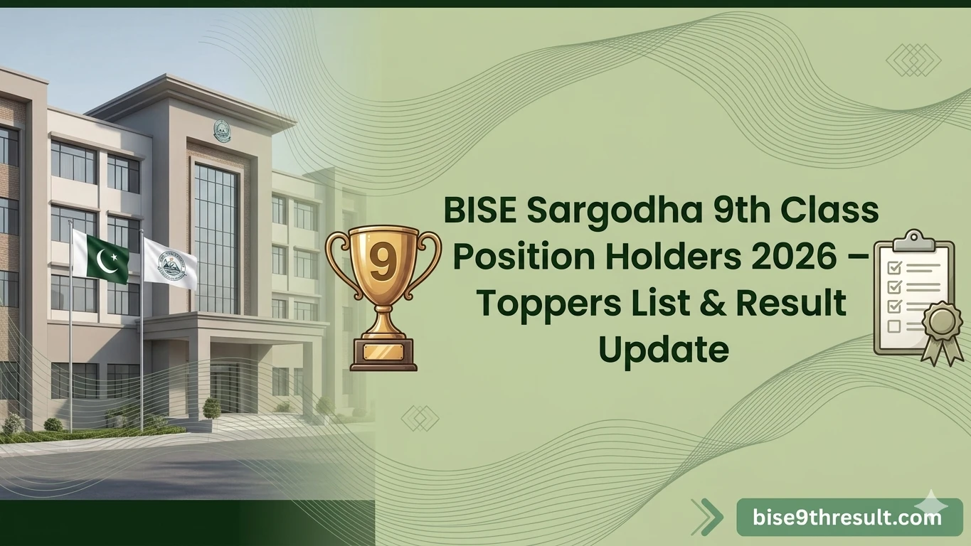 BISE Sargodha 9th Class Position Holders 2026